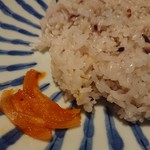 月と亀 - ◎アチャール 　　辛さ控えめのアチャール、☆十穀ごはん