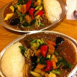 カレーの店 プーさん - 野菜レギュラーと野菜プチ（どちらも野菜ダブル）