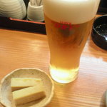 博多 魚頂天 - 付き出し＆ビール
