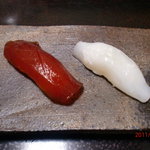 すし処 睦月 - づけと烏賊の握り