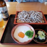 十一丁目茶屋 - とろろそば（冷）＆瓶ビール（小）2019.1.14