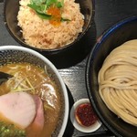 麺屋一燈 - 濃厚魚介つけ麺＋帆立貝柱のバター醤油炊き込みご飯