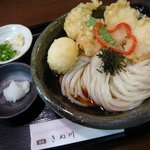 饂飩 きぬ川 - とり天ぶっかけ［\800］