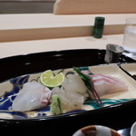 ぎをん 福志 - 明石鯛・伊勢海老の造りを昆布醤油で