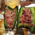 鳥茂 - ピーマンの肉詰め　400円