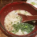 鳥茂 - 鶏ガラスープ茶づけ    ゴマ　白味噌を使用  