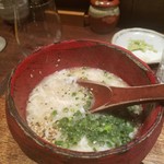 鳥茂 - 鶏ガラスープ茶づけ    ゴマ　白味噌を使用  