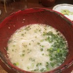 鳥茂 - 鶏ガラスープ茶づけ    ゴマ　白味噌を使用  