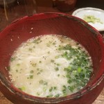 鳥茂 - 鶏ガラスープ茶づけ    ゴマ　白味噌を使用  