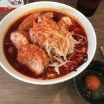 小烏丸 - 辛いJラーメン 肉増し 
大盛り
美味しい生卵