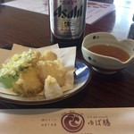 ゆば膳 - タコの天ぷら
            寿司のタコの方がプリプリと新鮮味があった
            火を通さない食べ方が合うタコ