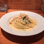 海鮮イタリアン食堂 Fish House MARIO Bocca - MARIOセット ¥1,200+tax
サーモンとホウレン草のクリームソーススパゲッティ