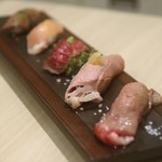 個室ダイニング じぶんどき 京都三条大橋店 - ◆肉寿司　1,700円(税別)