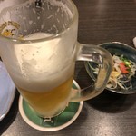 漁師料理 番屋小屋 - 生ビールとお通し