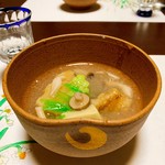 かつき - 蒸し物（蟹味噌豆腐、さわらの唐揚げ）