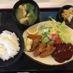 一平 - 一平　牡蠣フライハンバーグ定食