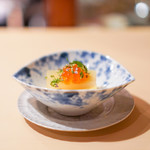 実伶 - 料理写真:突き出し  とうもろこし寒、 冬瓜、 いくら