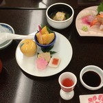 玉仙閣 - 食前酒、前菜、造里、炊合せ、薬膳粥