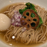 饗 くろ喜 - 牛コンソメかけそば 味玉トッピング（1,100円+100円）※限定麺 2019.1