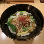 饗 くろ喜 - 花の季葱と豚バラの煮干しそば（1,000円）※限定麺 2018.12