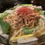 饗 くろ喜 - 花の季葱と豚バラの煮干しそば アップ（1,000円）※限定麺 2018.12