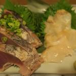 酒菜坊 橋蔵 - かつおたたき＆つぶ貝刺　ズームアップ