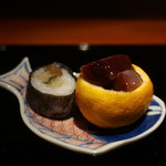 日本料理 幸庵 - なまこ酢と子持ち昆布寿司