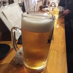 メシサカバ  トム家 - 生ビール　メガジョッキ