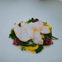 レフェルヴェソンス - 鮟鱇のポシェリソレ**　しじみ　ホエーと酒粕のソース　春菊と菊芋と菜の花