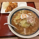 8番らーめん - 野菜らーめん＋鶏の唐揚げ【2019.1】