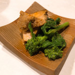 うを徳 - 余市あん肝と京都菜の花酢みそ和え