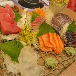 KAIHOUMARU-海宝丸- - 1901_KAIHOUMARU-海宝丸- Citywalk Sudirman_刺身 海盛り(3～4人用)＠398,000Rp マグロ、サーモン、タイ、ウニ、へしこ、ハマチ