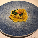 カーサ・デル・チーボ - 北寄貝と姫貝のｻﾌﾗﾝ風味のｿｰｽのﾊﾞﾍﾞｯﾃ