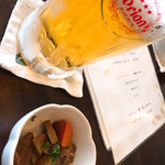 ゆくい処 笑島 - ビールにお通しついてました