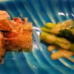 築地寿司清 - 菜の花、分葱のスプラウトの酢味噌和え