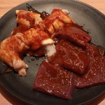 Yakiniku Te-Buru O-Da-Baikingu Hare Gohan - 上ホルモンとレバーが美味しかった。