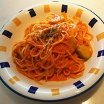 S.colina - 芽ｷｬﾍﾞﾂと蒸鶏のﾄﾏﾄｸﾘｰﾑﾊﾟｽﾀ1450円