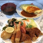 八千仙 - 海の幸定食オカズのみ＆オムライス