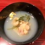 銀座 しのはら - はまぐりのお椀、神馬草、金箔