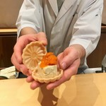 銀座 しのはら - フォアグラ、あんぽ柿最中