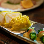 和食　七福神 - 2019.1 揚げたて辛子蓮根＆一文字ぐるぐる ハーフ＆ハーフ