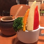 もつ焼き いしん - お通し ¥350+tax