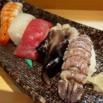 Sushi Tsune Aguiten - 寿司御膳1500円の料理   握り5貫