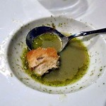 ゴッツォ ラーテ - タリアテッレ 牡蠣と三条野菜のジェノバソース（スープが旨い）