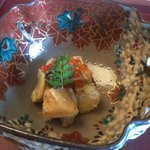 日本料理 四季彩 - 先付：胡麻辛子和え柿烏賊栗とんぶり