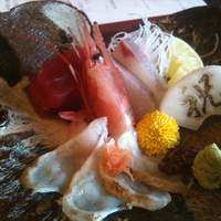 日本料理 四季彩 - 造里：河豚の焼霜造り鮪等々全四種盛合せ