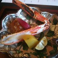 日本料理 四季彩 - 焼物：活ずわい蟹炙り焼鰈の金山寺味噌漬焼