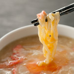 Snow crab and shark fin ankake soba with rice (salt)