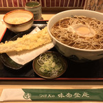 味奈登庵 - かけそば 大盛り＋玉子＋穴子天ぷら＋揚げ玉♡