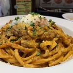 ナナイロパスタ - 【期間限定】復活！カレーパスタ（大盛） 1,150円＋250円。